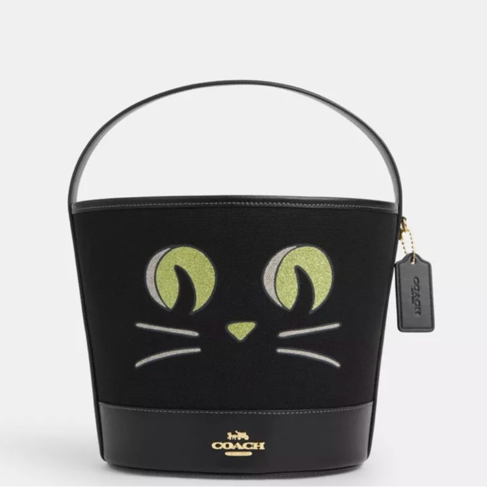 COACH - Halloween Trick Or Treat Cat Bucket Bag